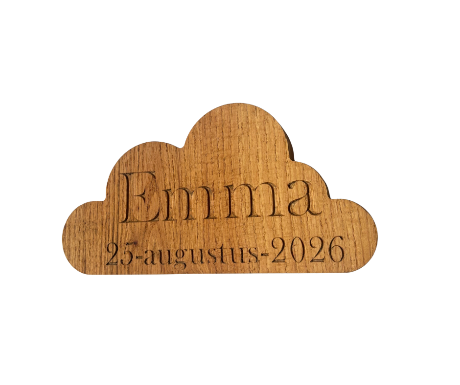 Gepersonaliseerde eikenhouten wolk