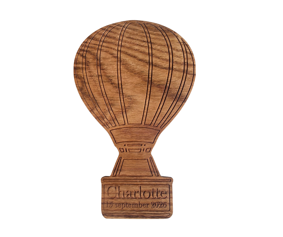 Gepersonaliseerde houten luchtballon