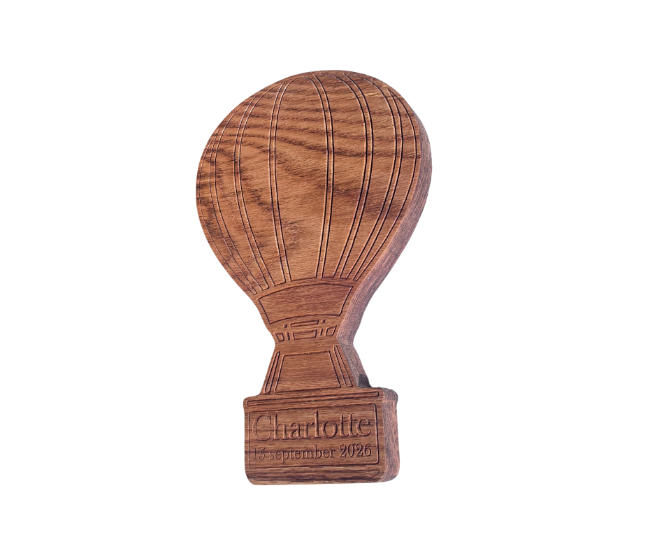 Gepersonaliseerde houten luchtballon