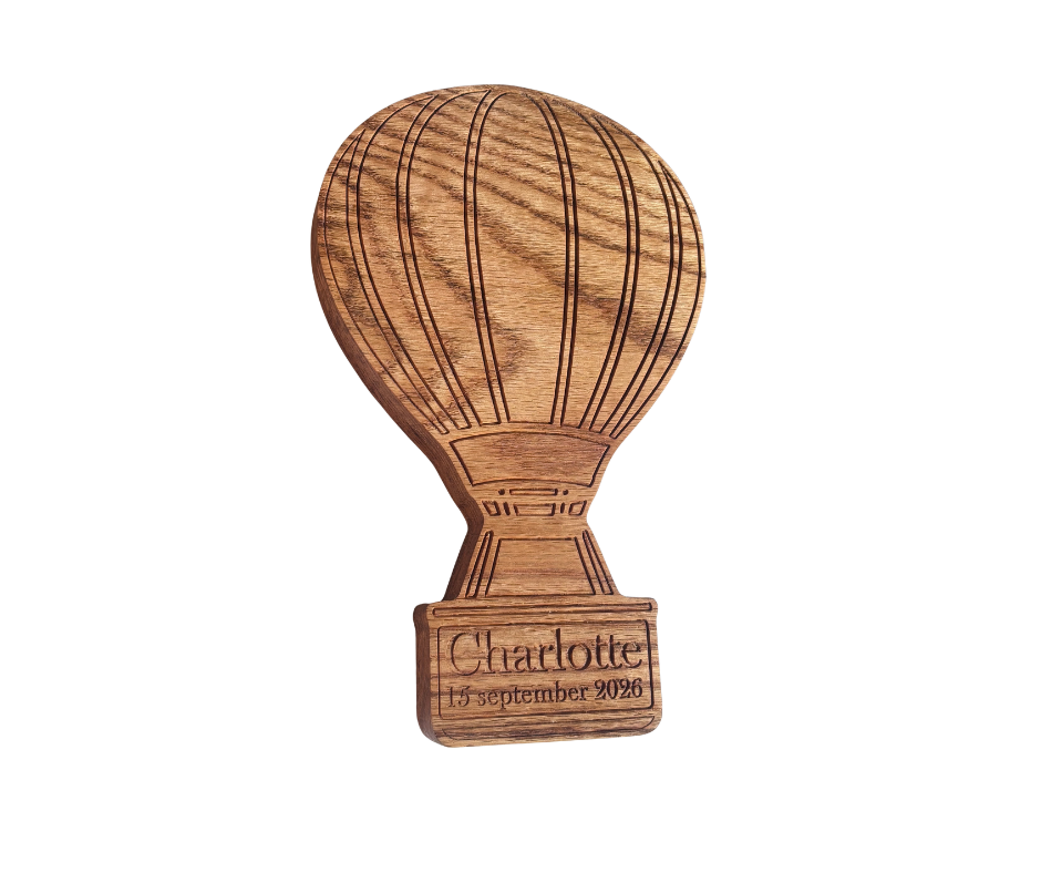 Gepersonaliseerde houten luchtballon