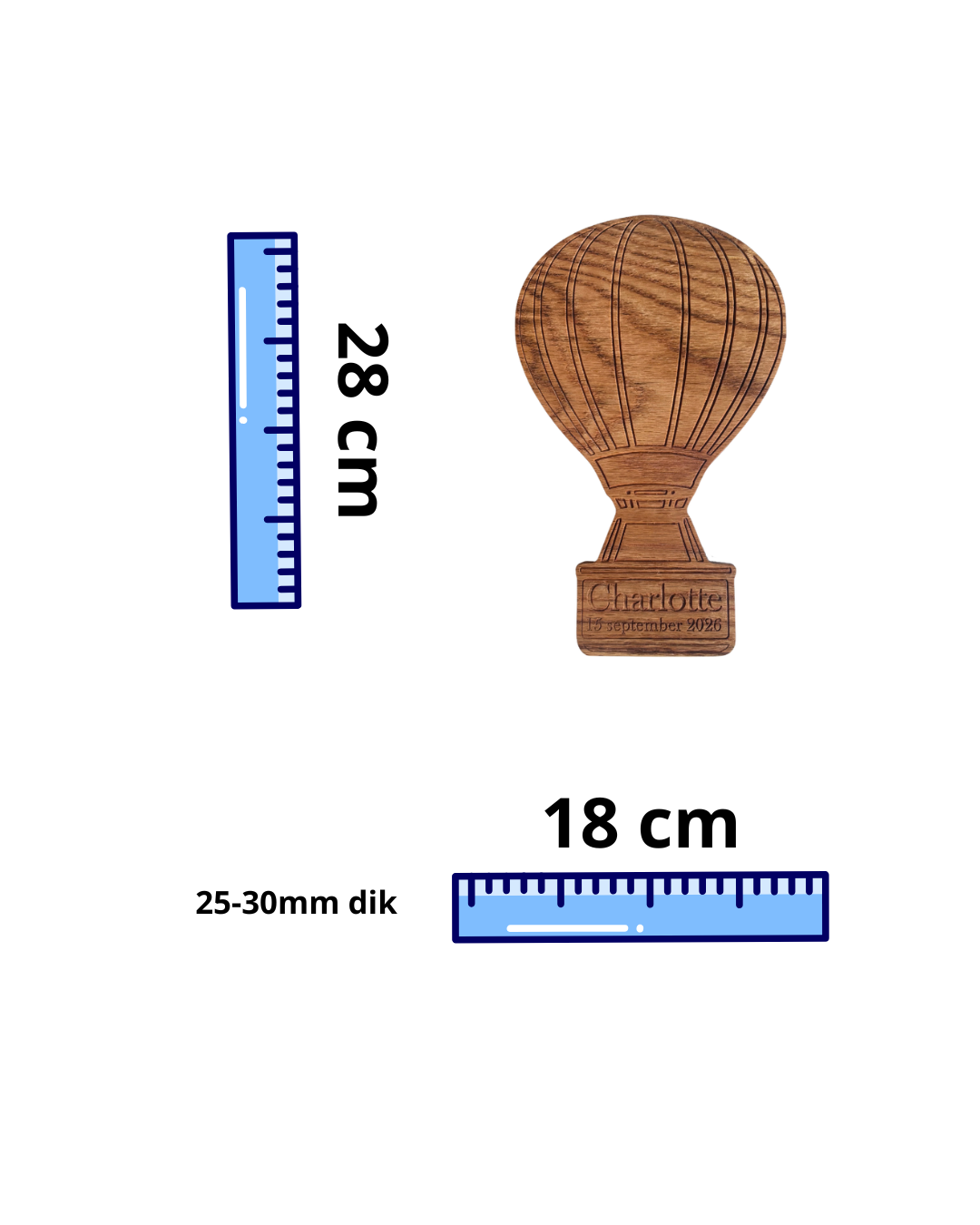 Gepersonaliseerde houten luchtballon