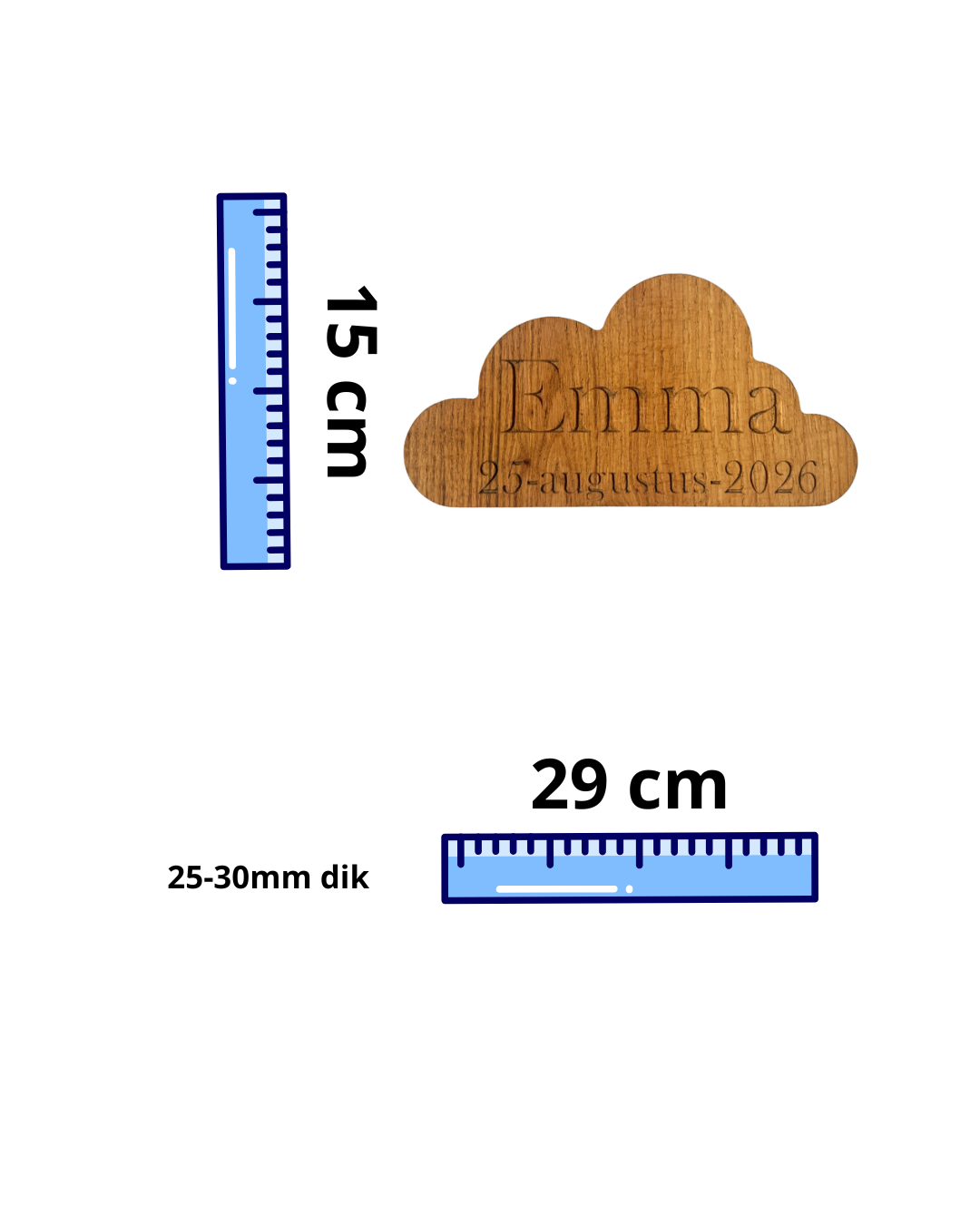 Gepersonaliseerde eikenhouten wolk