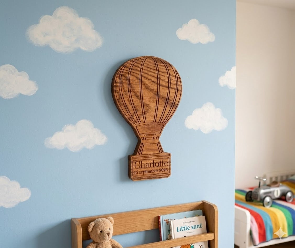 Gepersonaliseerde houten luchtballon